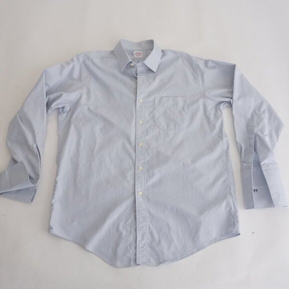 Brooks Brothers Makers Baby Blue Luxury Button Down 100% Cotton Dress Shirt XL - Picture 1 of 9